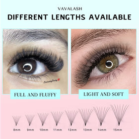 VAVALASH thin base application highlights seamless lash coverage.