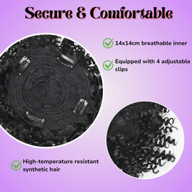 VAVANGA 14x14cm breathable base keeps scalp cool during daily wear.