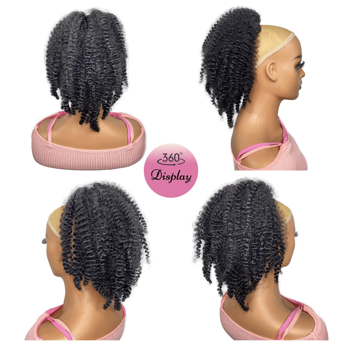 VAVANGA afro puff bun with 3A-4C texture for soft volume