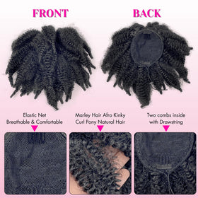 VAVANGA drawstring ponytail with two clips secures wear