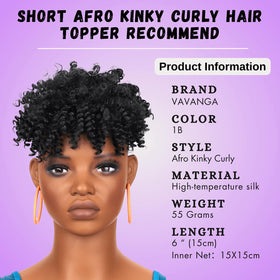 VAVANGA model wearing topper demonstrates natural hairline and voluminous texture.