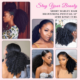 VAVANGA Natural black ponytail blends seamlessly with natural hair.