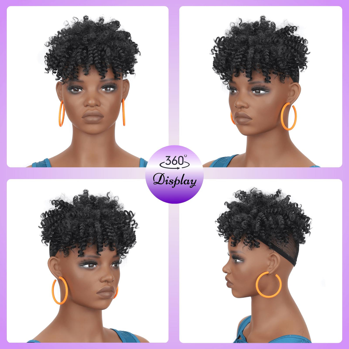 VAVANGA premium synthetic fiber maintains curl texture and easy styling.