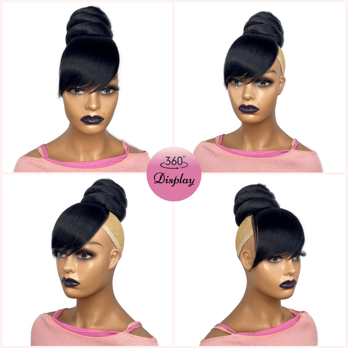 VAVANGA swoop side bang clip-in for instant style change.
