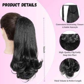 VAVANGA thick 16-inch volume ponytail for weddings and events