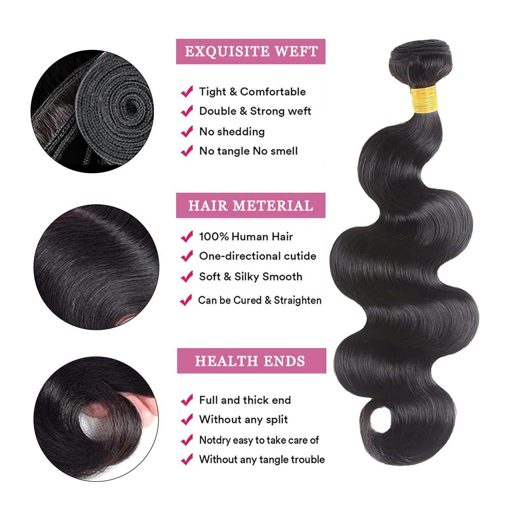 VBOKYD Body Wave Bundles full-head sample showing natural volume