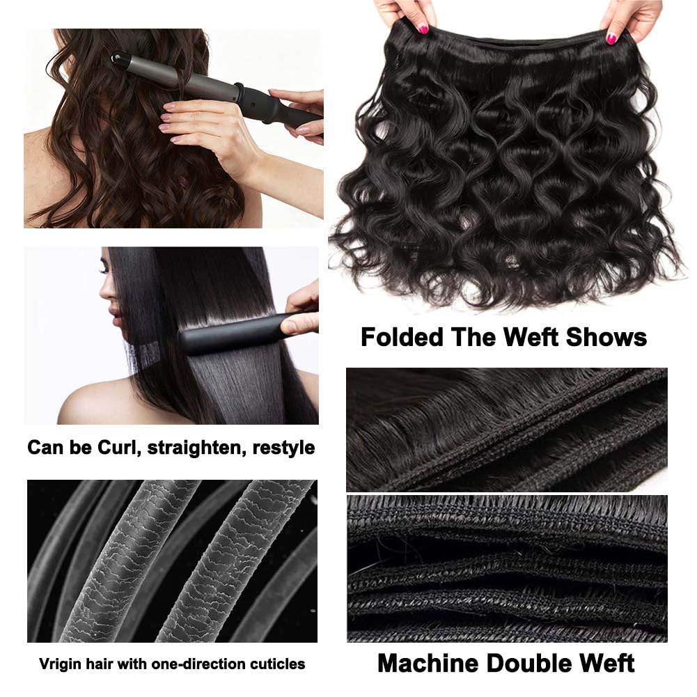VBOKYD Body Wave Bundles at 22 inches on model for dramatic length