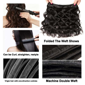 VBOKYD Body Wave Bundles at 22 inches on model for dramatic length
