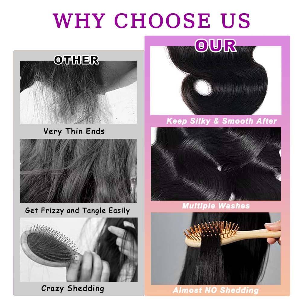 VBOKYD Body Wave Bundles in natural black shade ready for versatile styling