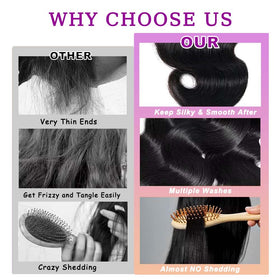 VBOKYD Body Wave Bundles in natural black shade ready for versatile styling