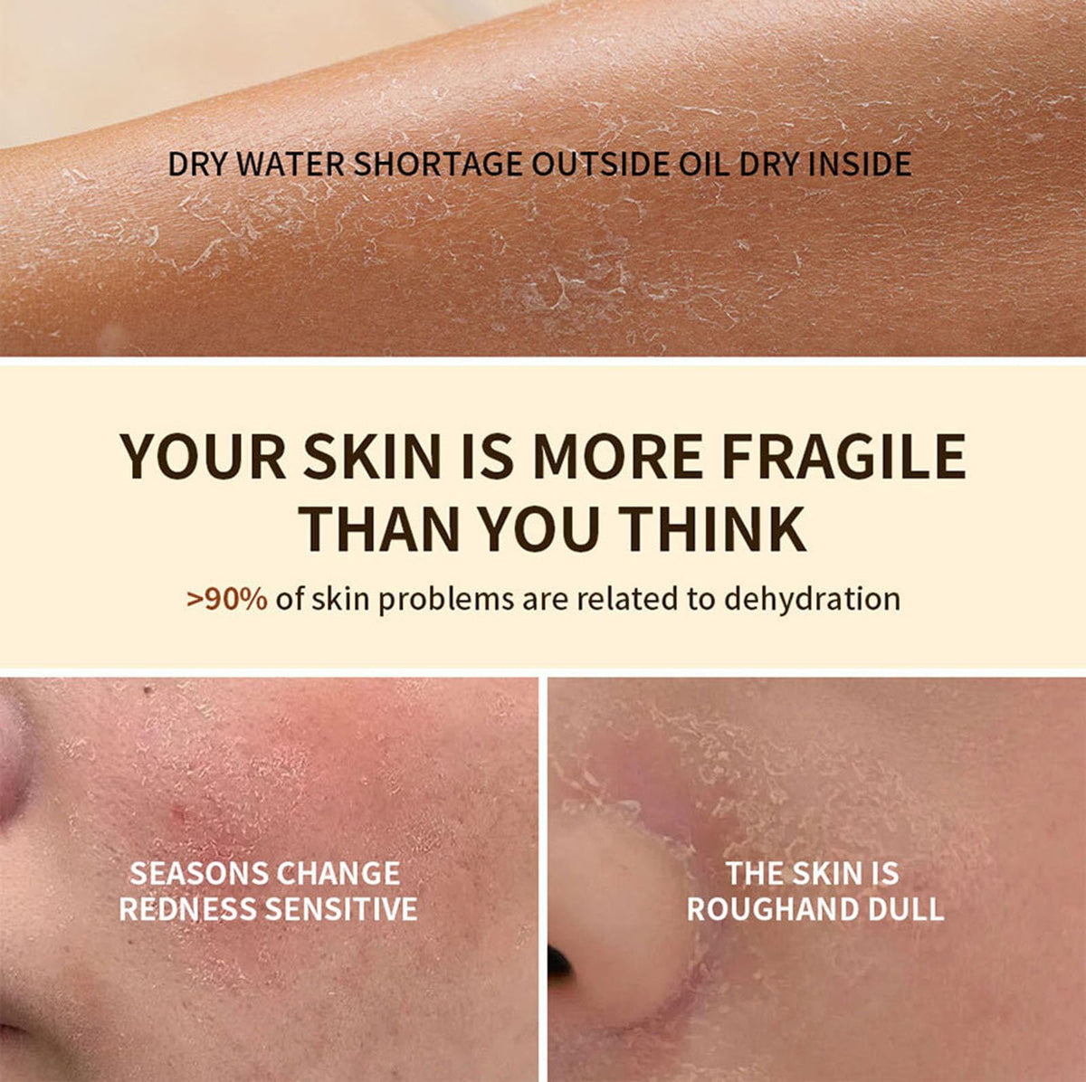 Vbolre face moisturizer application shows fast absorption and non-sticky finish.