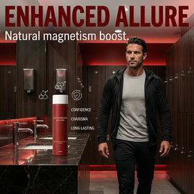 In shower scene with a man using the product implies a refreshing routine