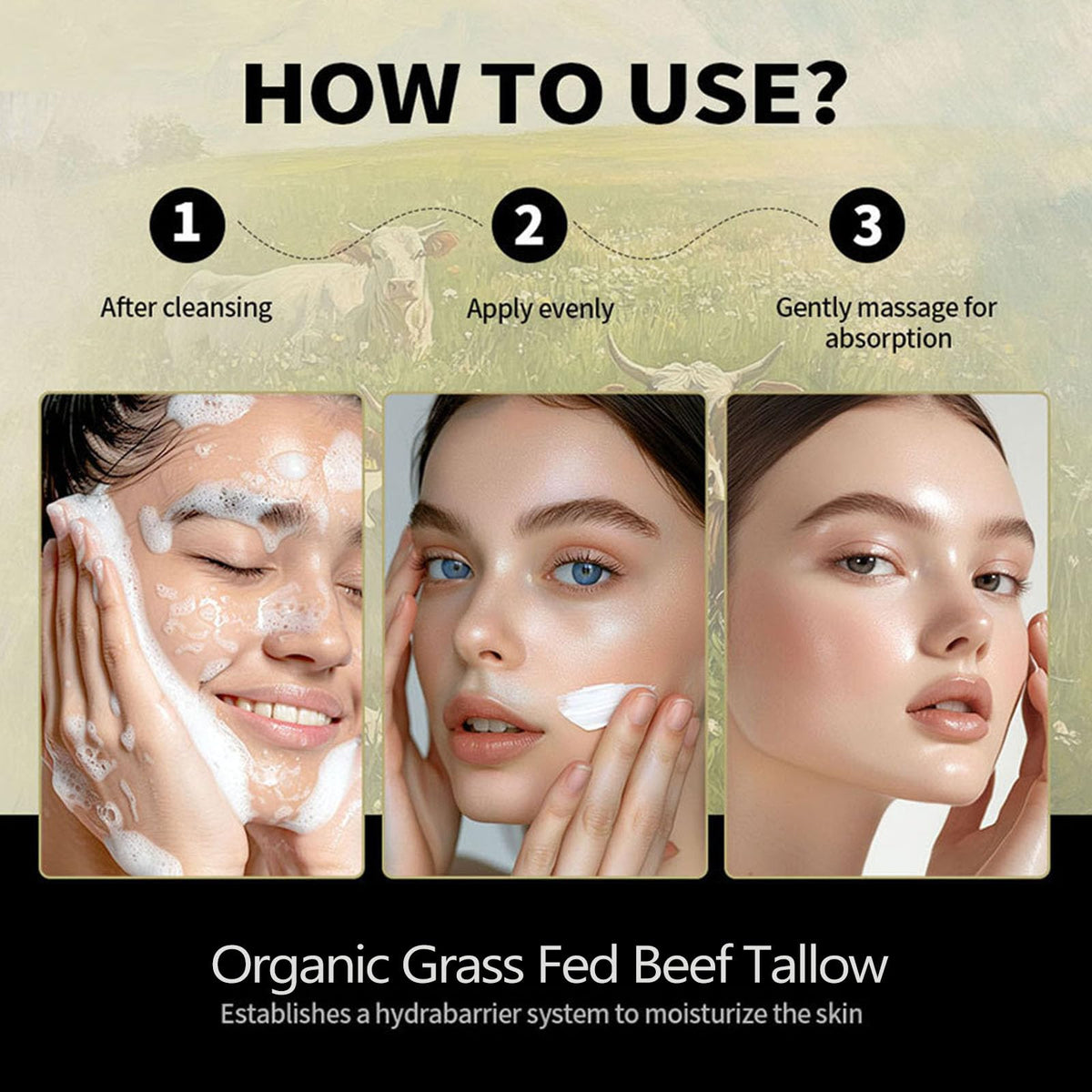 Vbolre organic beef tallow ingredients list signals premium skincare.