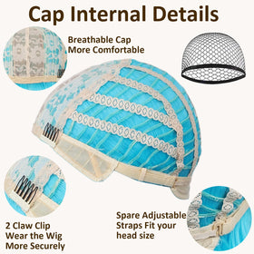 VCAY lace-cap design with adjustable straps for comfortable wear