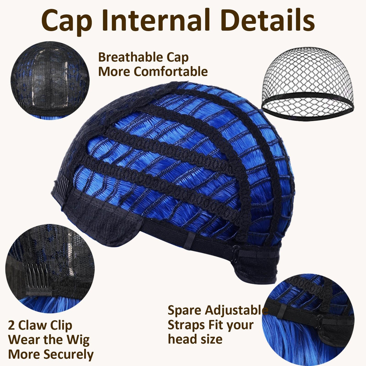 VCAY lace-cap with adjustable straps secures a comfortable fit