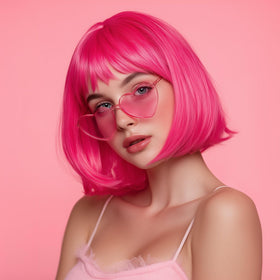 VCAY pink cosplay wig, perfect for themed parties and events.