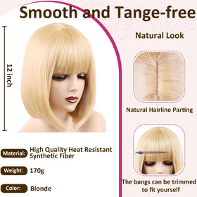 VCAY heat-resistant synthetic fiber wig for easy styling