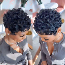VCK Short Wigs Pixie Cap Detail emphasizes breathable net and comfortable fit.