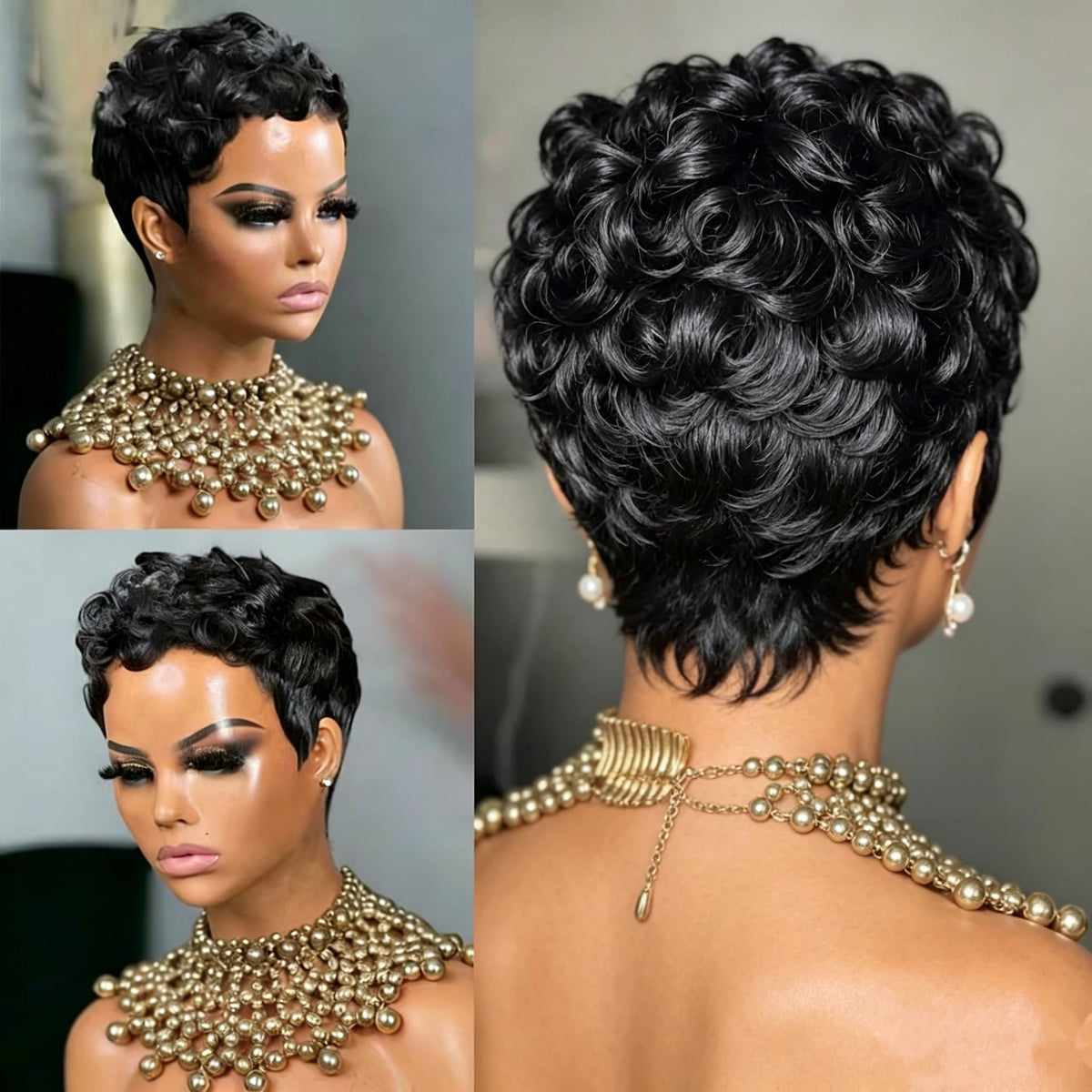 VCK Short Wigs Pixie Various Scenarios showcases party, date, and daily wear.