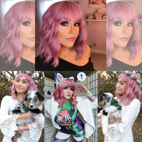 VCKOVCKO 12-inch wig offers versatile styling for various outfits.