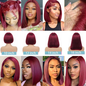 VCVVCV 99J Burgundy Bob Wig tilted look for dramatic styling options