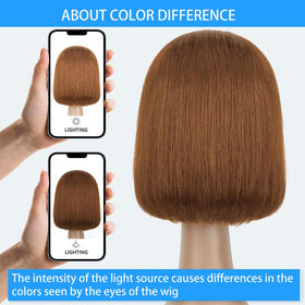 VCVVCV Brown Bob Wig bleached knots for invisible lace blend.