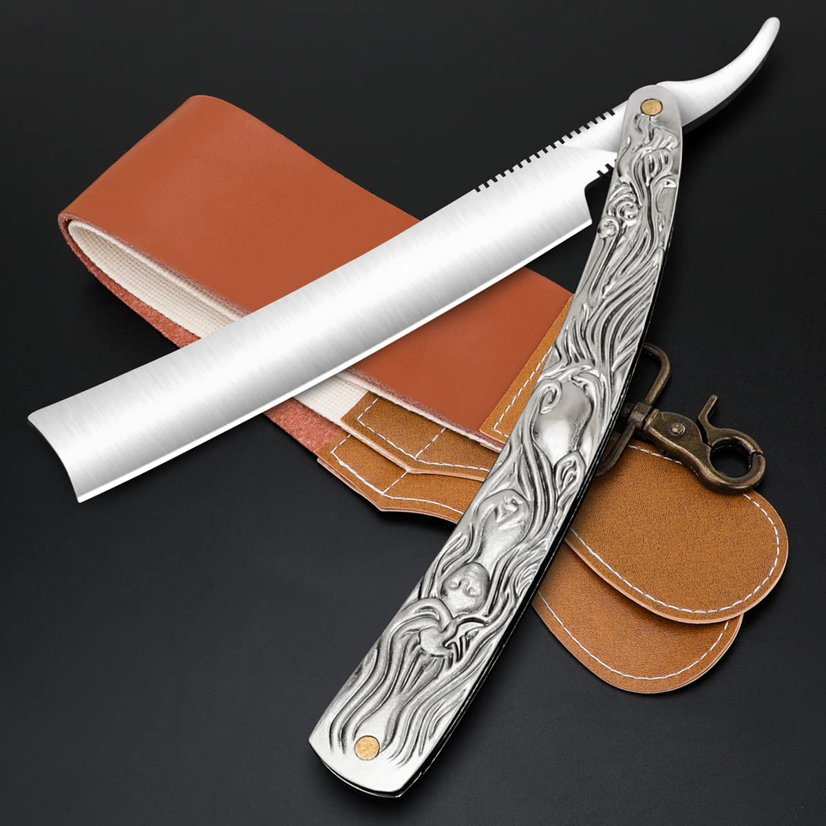 VCXOX professional straight razor with strop kit offers a precise edge and classic grooming routine.