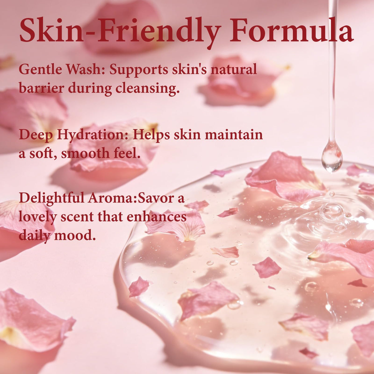 VDBHI Rose Shower Gel sulfate-free label close-up.