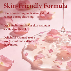 VDBHI Rose Shower Gel sulfate-free label close-up.