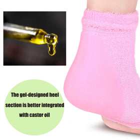VDFZHL moisturizing heel socks in pink for skin hydration