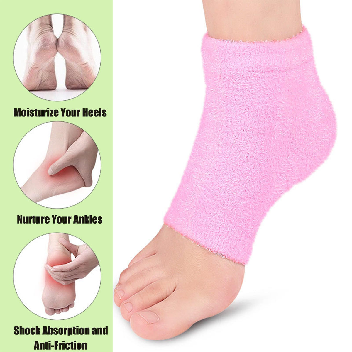 Overnight foot care with VDFZHL socks to hydrate heels