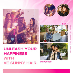 Ve Sunny platinum blonde clip-in extensions add volume for daily outfits