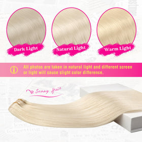 Ve Sunny platinum blonde clip-in extensions natural straight texture for sleek looks