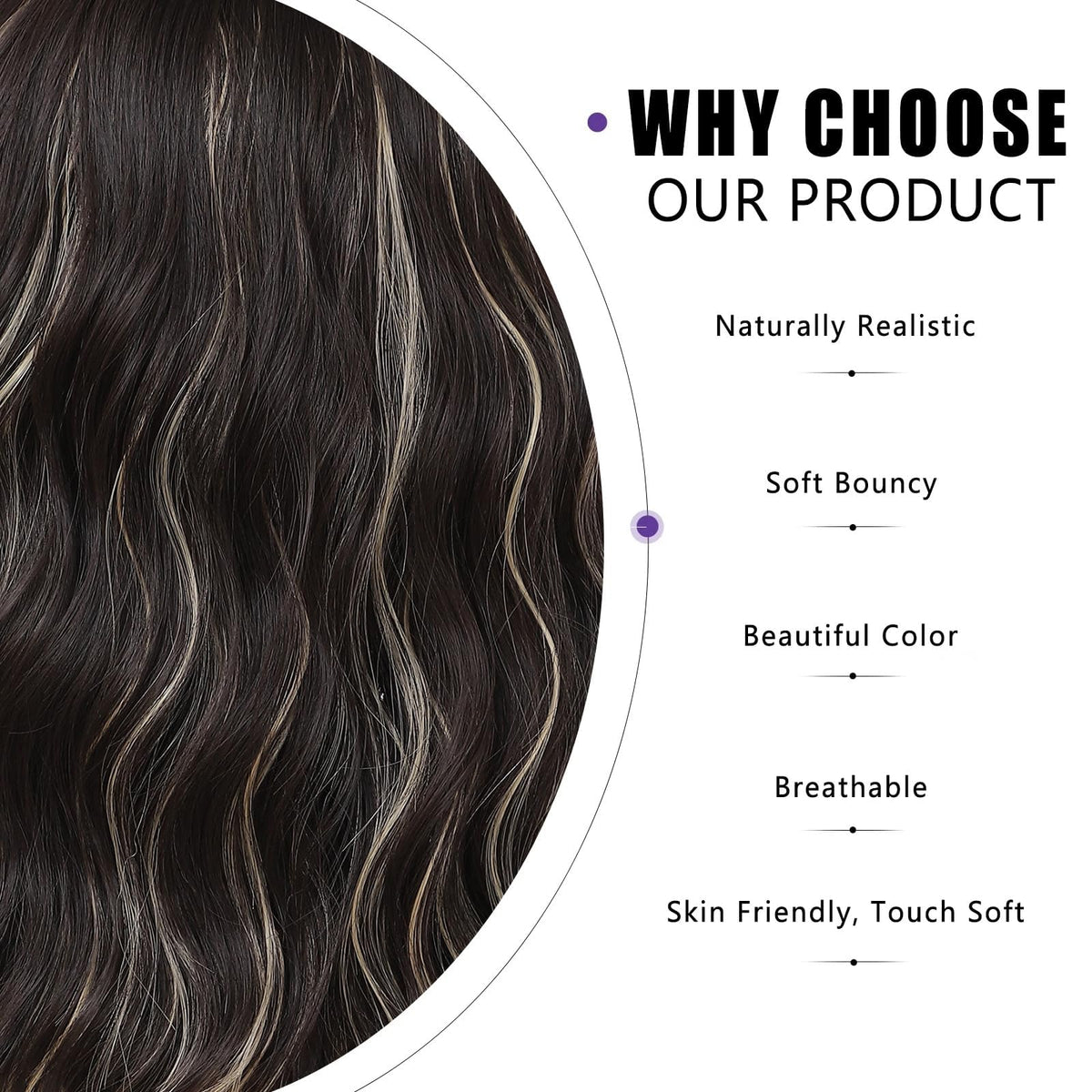 Veally 180g wig drapes naturally for comfortable all-day wear