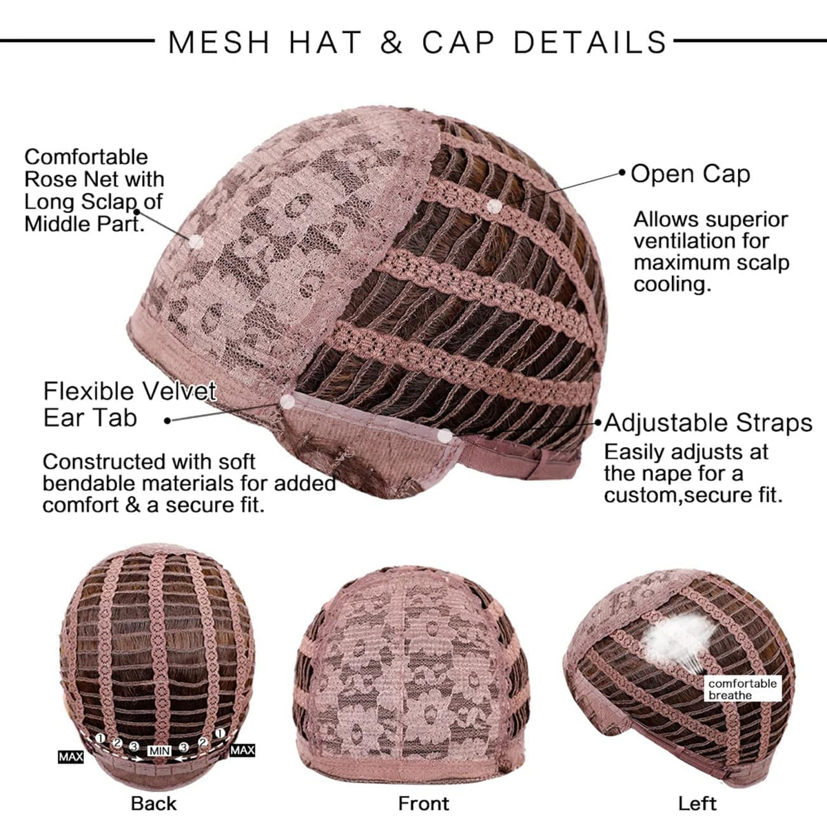 Veally wig with adjustable cap for secure daily wear