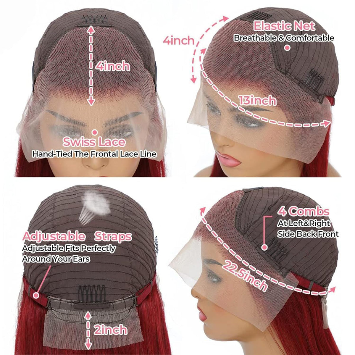 Veally average cap size 22.5 with adjustable band for secure wear.