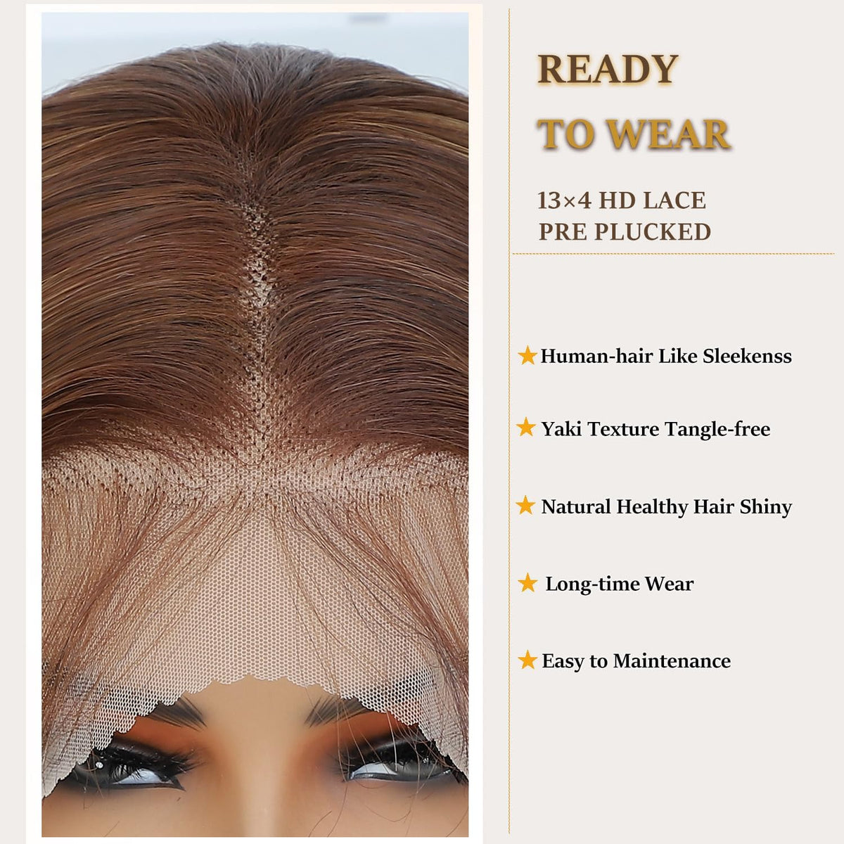 Veally Honey Blonde lace front wig heat resistance supports safe styling options.