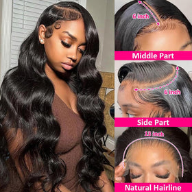 Veally lace front wig 13x4 body wave for versatile styling options.