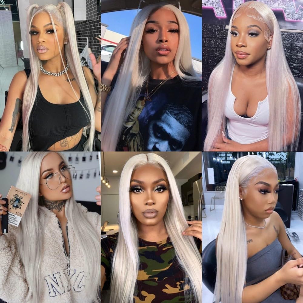 Veally Platinum Blonde wig adjustable band and clips ensure secure fit