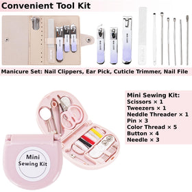 VEAPILS mini sewing kit with threads and needles for on-site repairs.