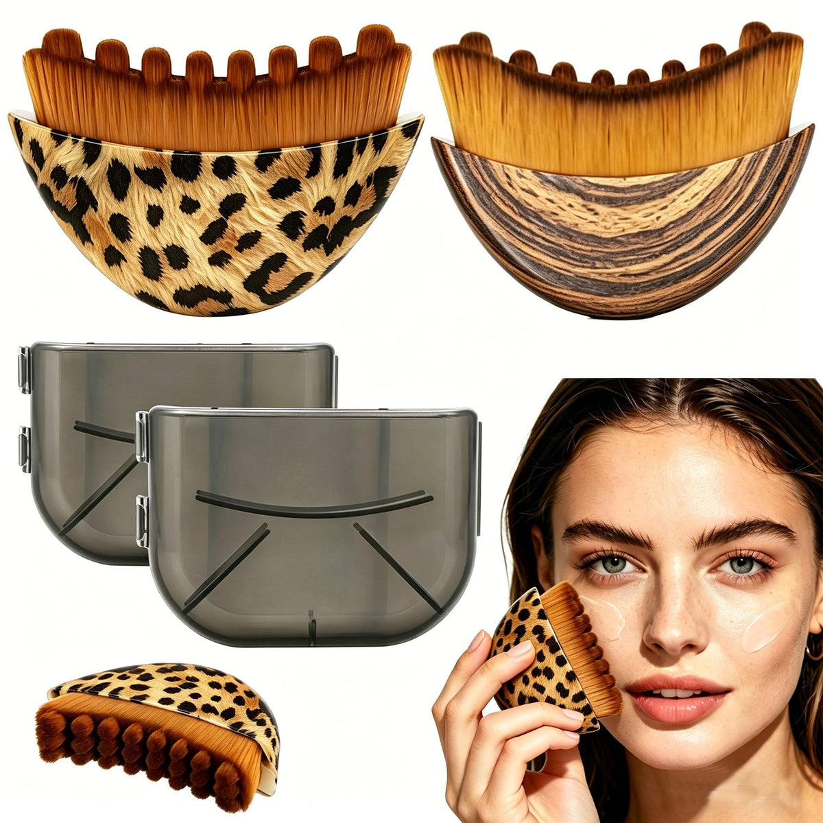 Vebixse lymphatic contour brush with ergonomic design for precise drainage of facial curves.