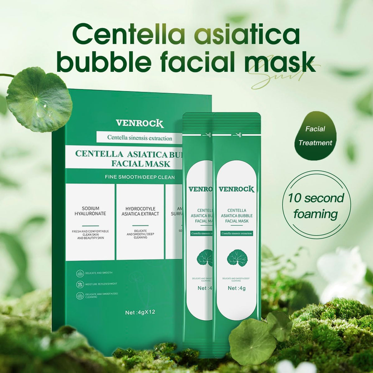 VEBROCK bubble mask foaming action demonstrates quick five-minute transformation