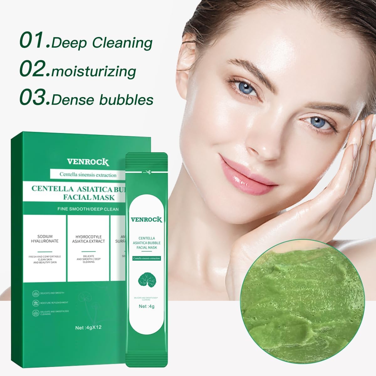 VEBROCK Centella and hyaluronic acid hydration for moisturized skin