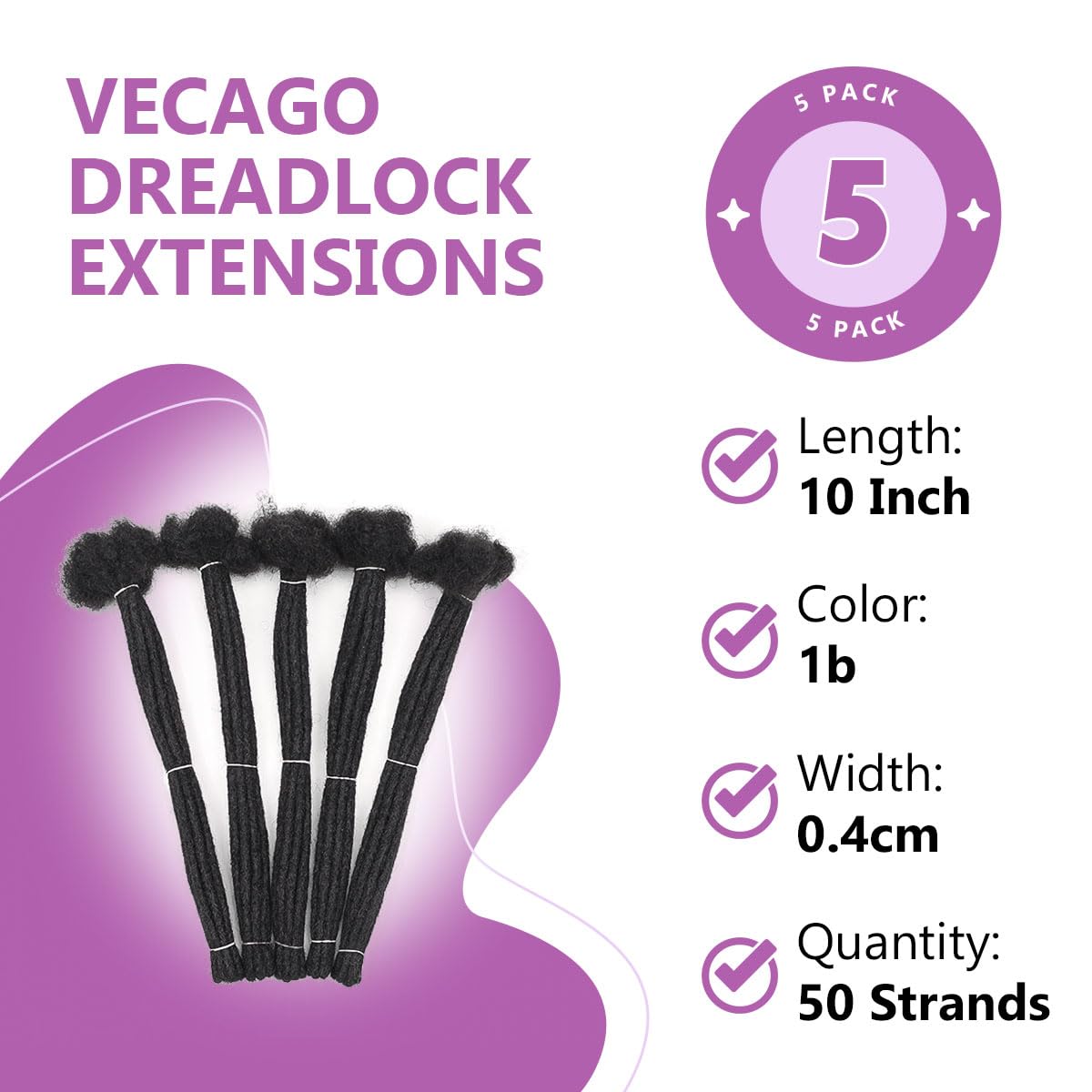 Vecago 10inch loc extensions pack view highlights full-head coverage potential.