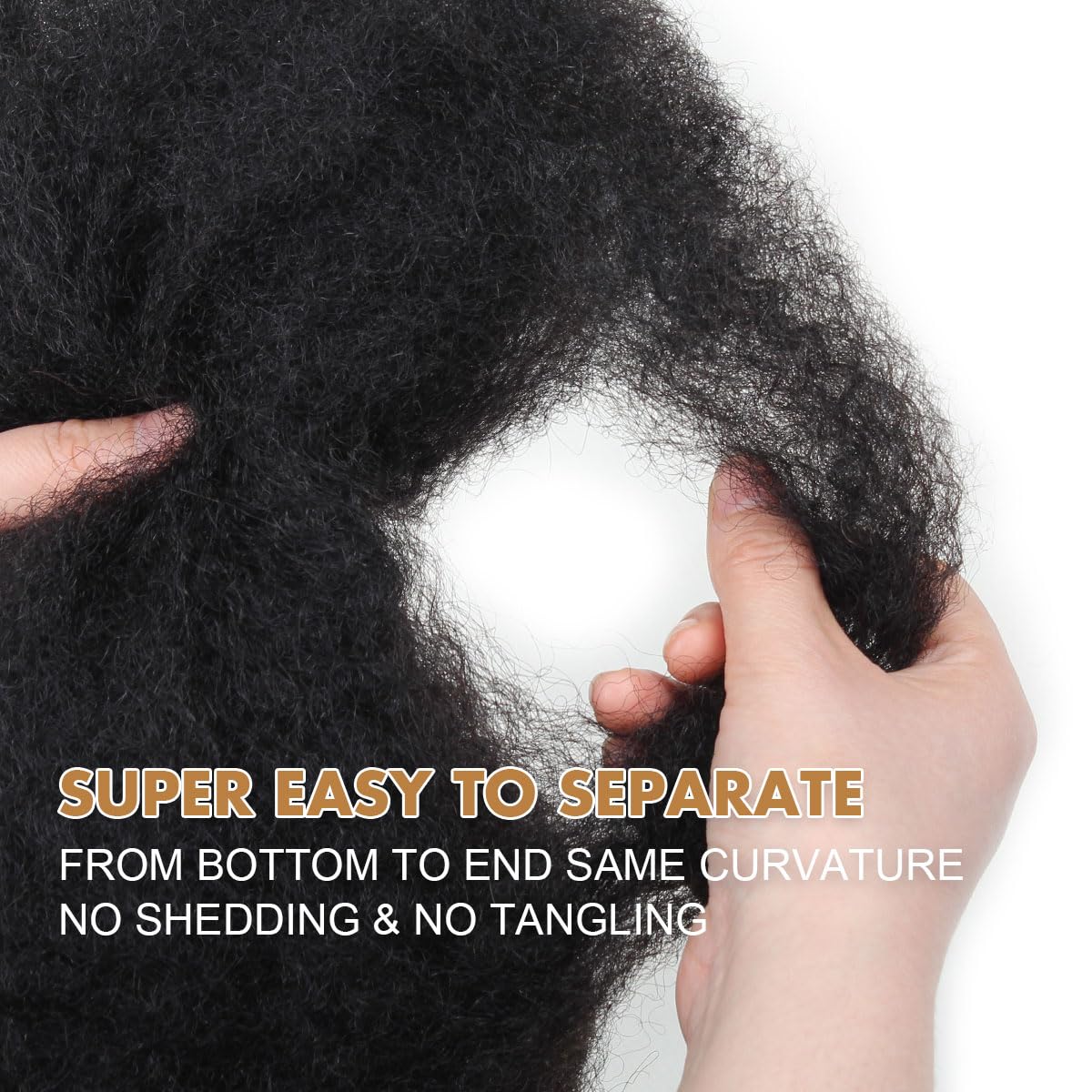 Vecago Afro Kinky Bulk Hair close-up curls, ideal for crochet and dreadlock styling