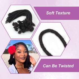 Vecago model wearing loc extensions shows natural length and comfortable feel.
