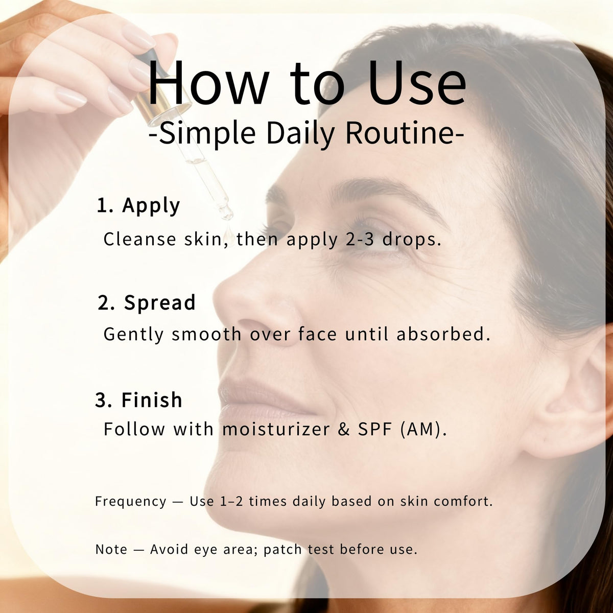 Demonstration of quick absorption during application routine