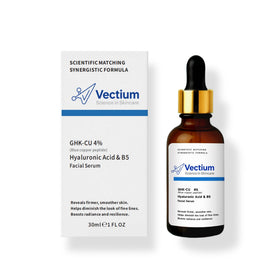 Ingredients list features GHK-Cu and hyaluronic acid