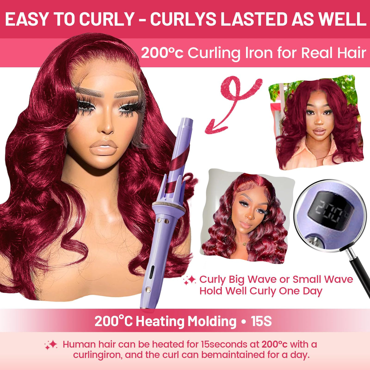 Vedusal heat-styling friendly human hair for quick waves