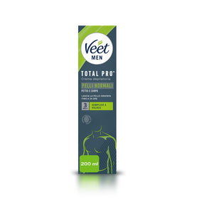 Veet for Men Gel Creme pack shot showing smooth skin after treatment